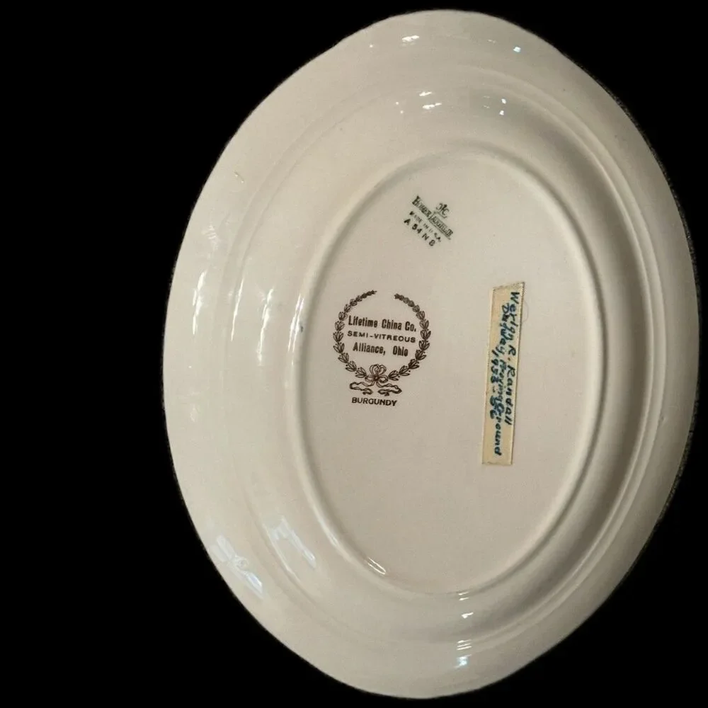 Homer Laughlin DISCONTINUED Burgundy Magnolia Oval Platter